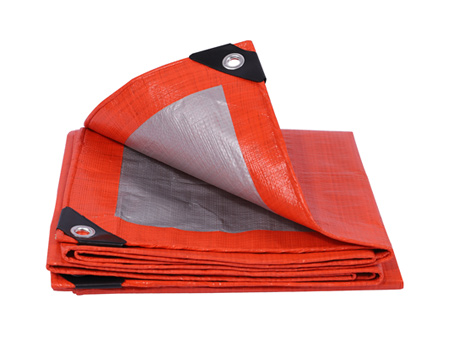 Orange silver tarpaulin