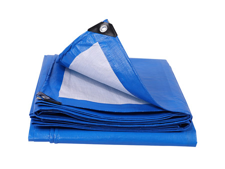 Blue and white tarpaulin