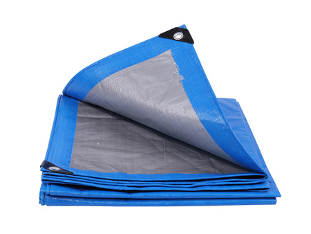 Blue silver tarpaulin