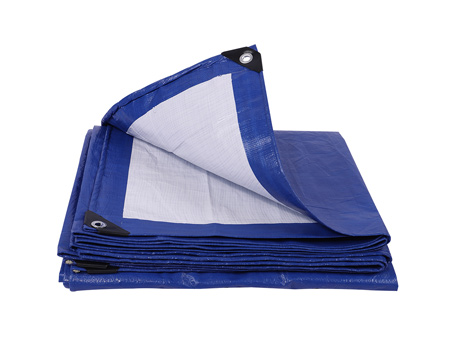 Deep blue and white tarpaulin